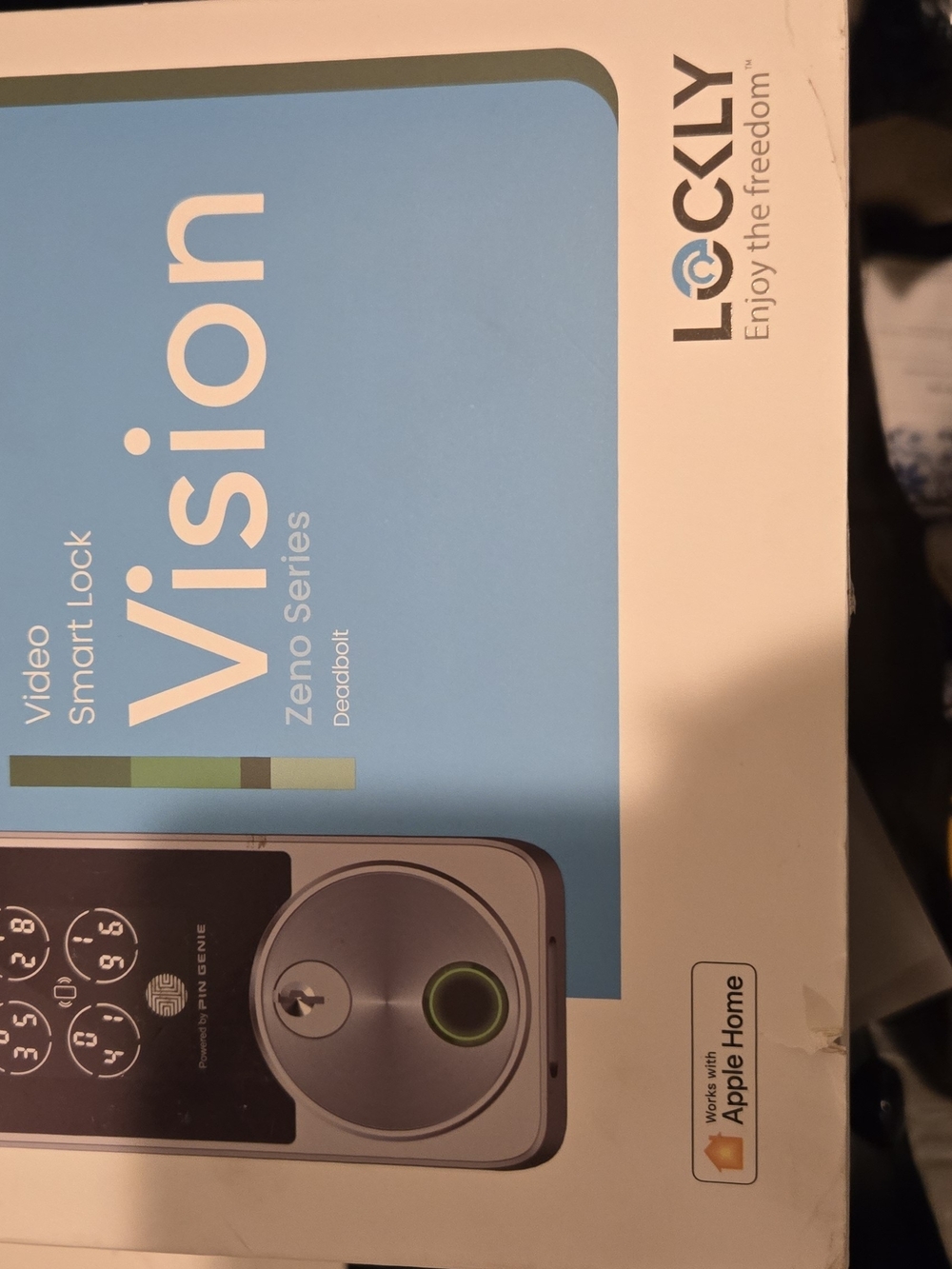 NEW-Lockly Vision Video Smart Deadbolt - Satin Nickelwith Black Touchpad